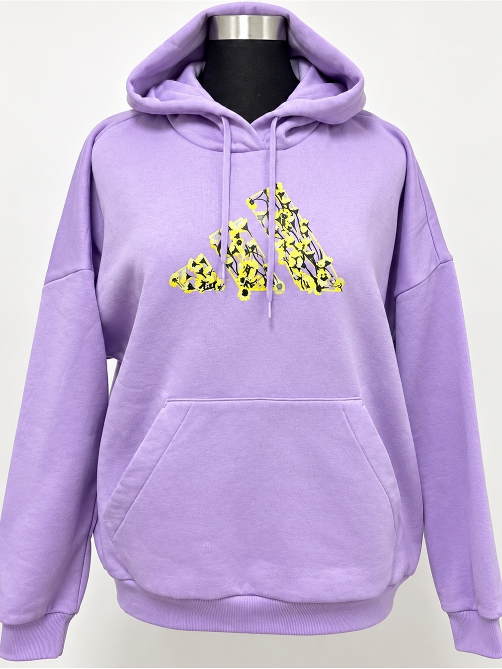 Adidas NWT Floral Badge of Sport Hoodie 2XL Powder Plum Purple